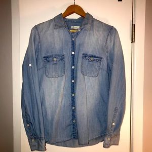J CREW denim button up. Size 8